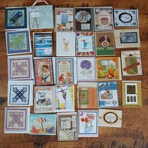 Handmade All-Occasion Greeting Cards. Lot Of 29 Stamped With Envelopes